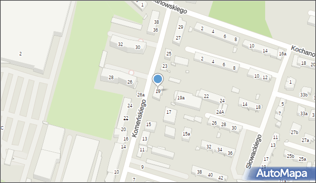 Elbląg, Komeńskiego Jana Amosa, 19, mapa Elbląga
