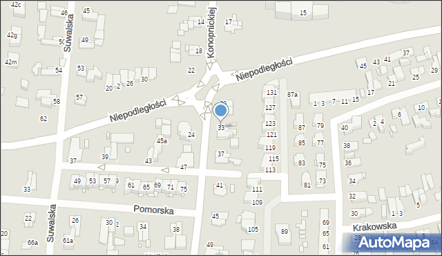 Elbląg, Konopnickiej Marii, 33, mapa Elbląga