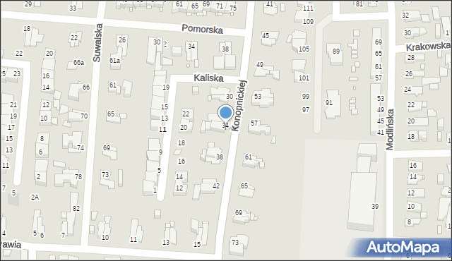 Elbląg, Konopnickiej Marii, 36, mapa Elbląga