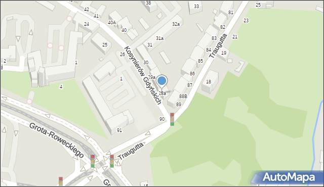 Elbląg, Kosynierów Gdyńskich, 28a, mapa Elbląga