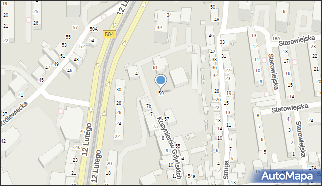 Elbląg, Kosynierów Gdyńskich, 59, mapa Elbląga