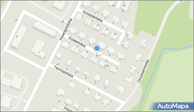 Elbląg, Kowieńska, 8, mapa Elbląga