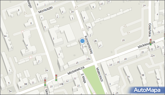 Ełk, Konopnickiej Marii, 1, mapa Ełku