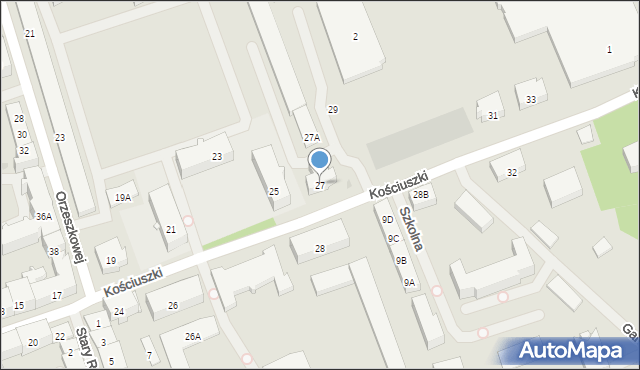 Ełk, Kościuszki Tadeusza, gen., 27, mapa Ełku