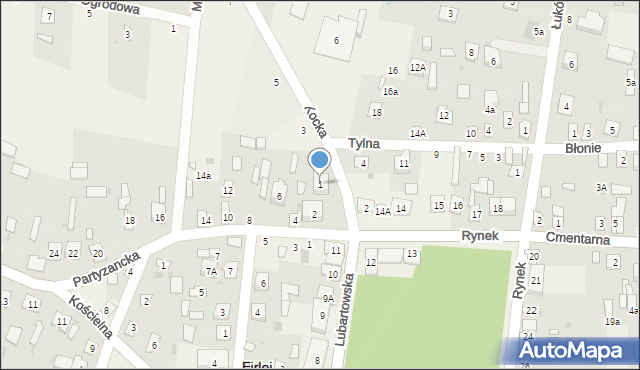 Firlej, Kocka, 1, mapa Firlej