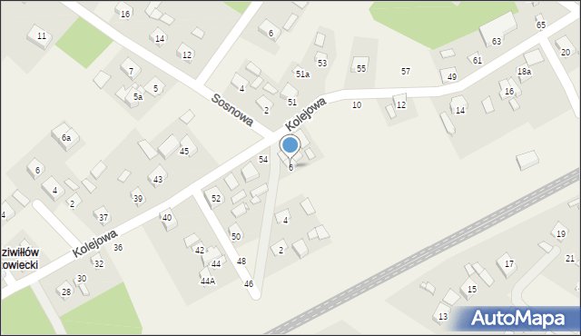 Franciszków, Kolejowa, 6, mapa Franciszków