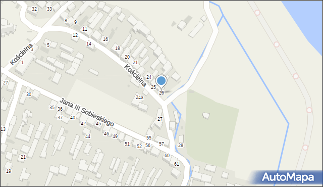 Frydman, Kościelna, 26, mapa Frydman