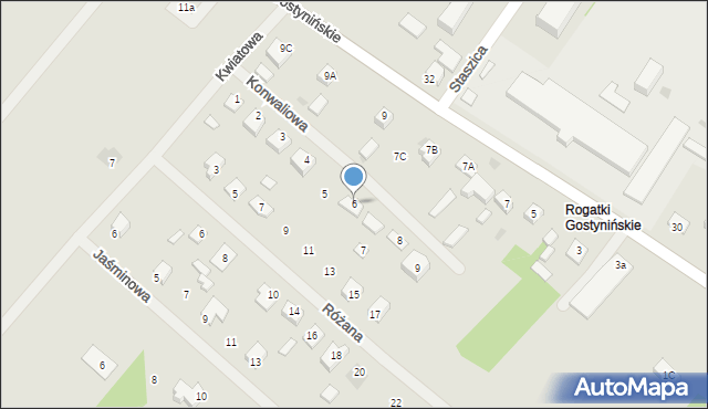 Gąbin, Konwaliowa, 6, mapa Gąbin