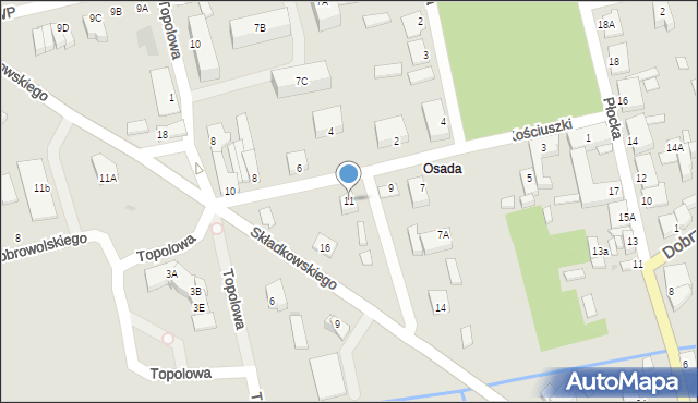 Gąbin, Kościuszki Tadeusza, gen., 11, mapa Gąbin