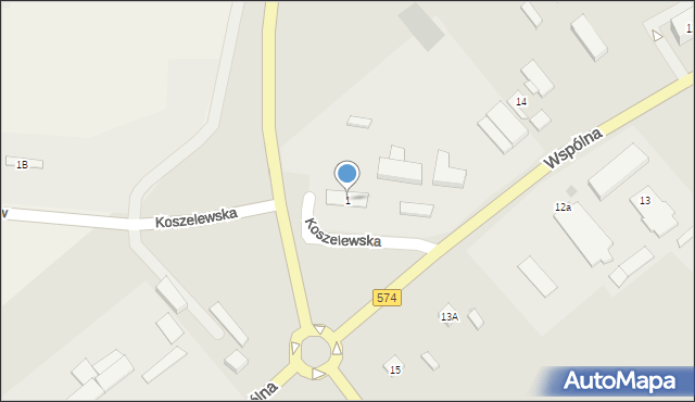 Gąbin, Koszelewska, 1, mapa Gąbin