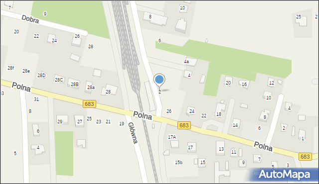 Gabryelin, Kolejowa, 2, mapa Gabryelin