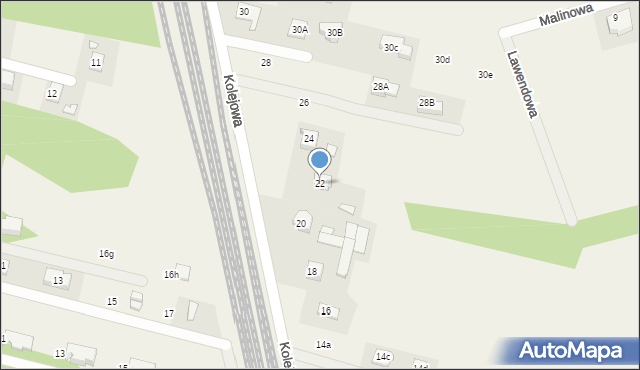 Gabryelin, Kolejowa, 22, mapa Gabryelin