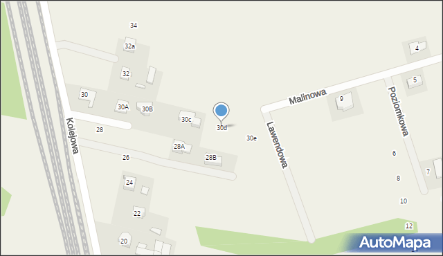 Gabryelin, Kolejowa, 30d, mapa Gabryelin