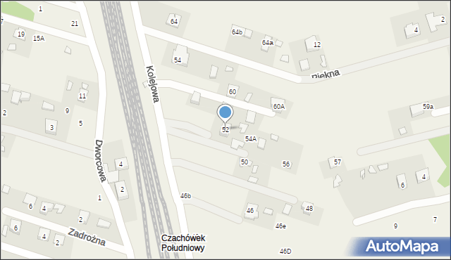 Gabryelin, Kolejowa, 52, mapa Gabryelin