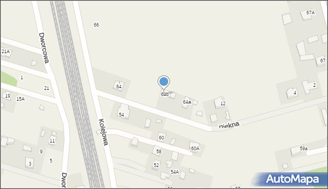 Gabryelin, Kolejowa, 64b, mapa Gabryelin