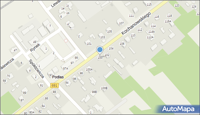 Garbatka-Letnisko, Kochanowskiego Jana, 100, mapa Garbatka-Letnisko