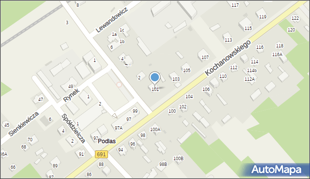 Garbatka-Letnisko, Kochanowskiego Jana, 101, mapa Garbatka-Letnisko
