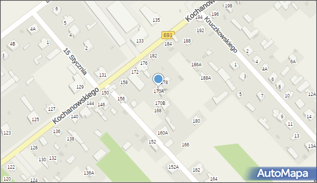 Garbatka-Letnisko, Kochanowskiego Jana, 170A, mapa Garbatka-Letnisko