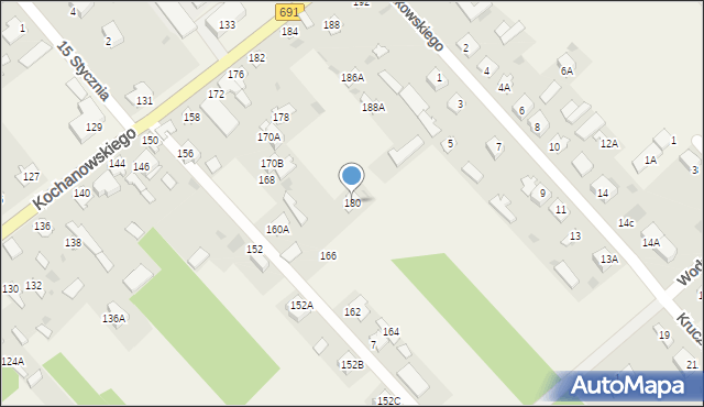 Garbatka-Letnisko, Kochanowskiego Jana, 180, mapa Garbatka-Letnisko