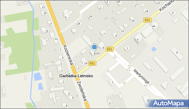 Garbatka-Letnisko, Kochanowskiego Jana, 3, mapa Garbatka-Letnisko