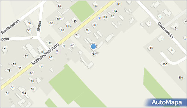 Garbatka-Letnisko, Kochanowskiego Jana, 74A, mapa Garbatka-Letnisko