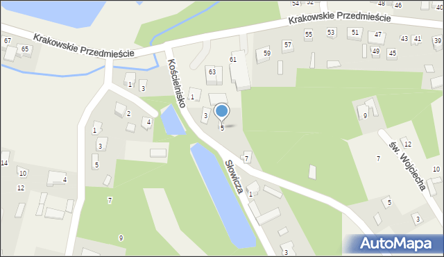 Garbów, Kościelnisko, 5, mapa Garbów