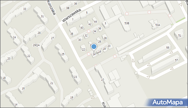 Garwolin, Korczaka Janusza, 14, mapa Garwolin