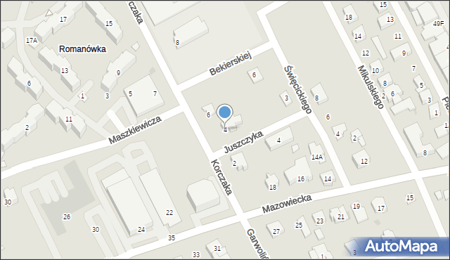 Garwolin, Korczaka Janusza, 4, mapa Garwolin