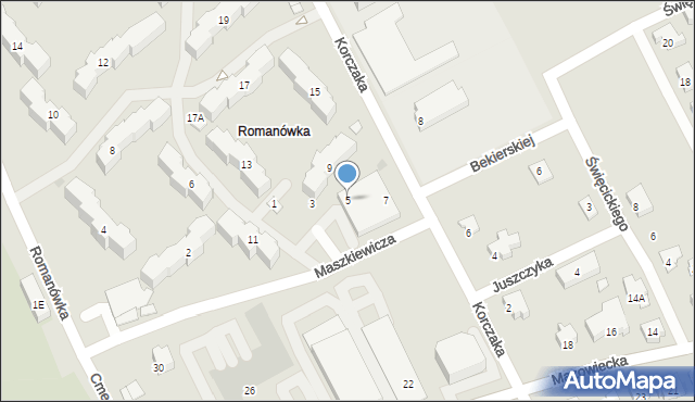 Garwolin, Korczaka Janusza, 5, mapa Garwolin