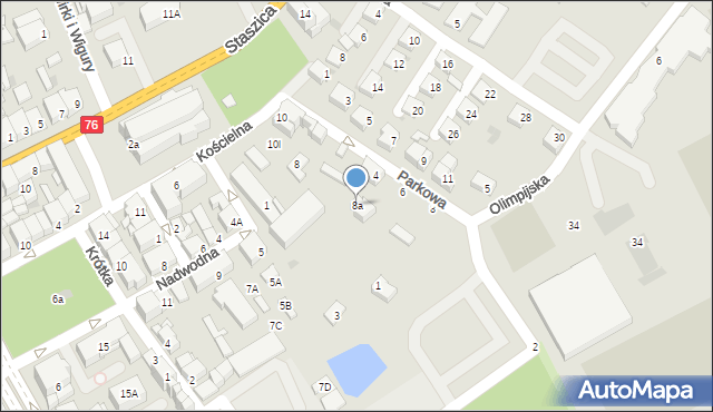 Garwolin, Kościelna, 8a, mapa Garwolin