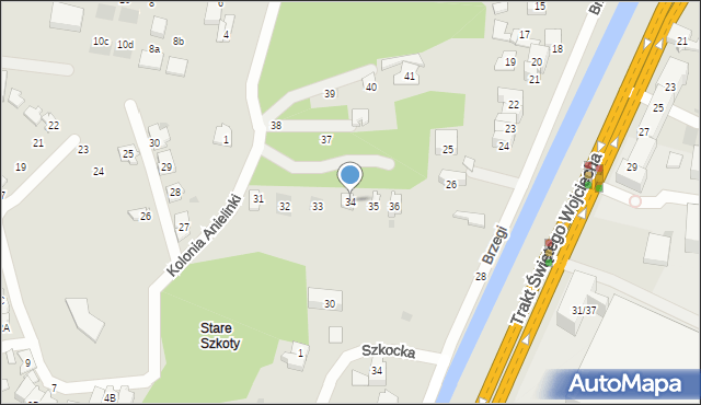 Gdańsk, Kolonia Anielinki, 34, mapa Gdańska