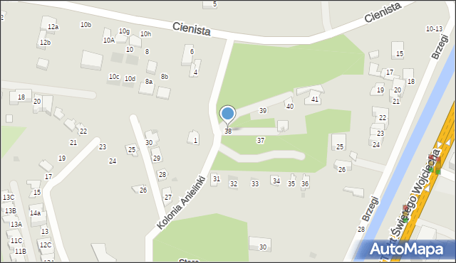 Gdańsk, Kolonia Anielinki, 38, mapa Gdańska