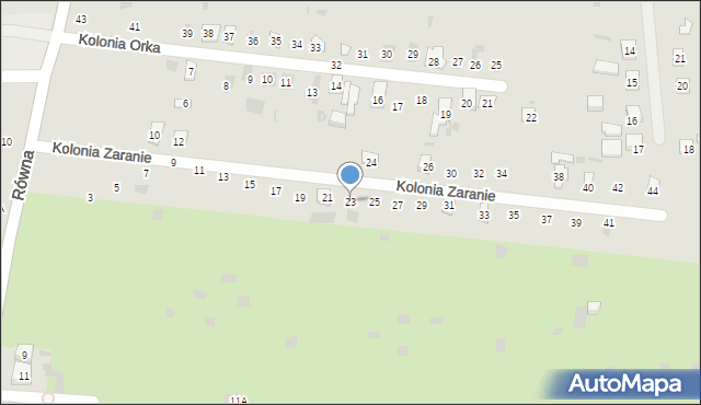 Gdańsk, Kolonia Zaranie, 23, mapa Gdańska