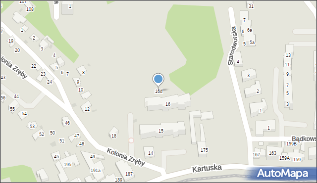 Gdańsk, Kolonia Zręby, 16d, mapa Gdańska