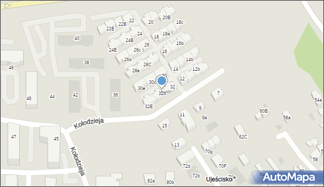 Gdańsk, Kołodzieja Mariana, 32b, mapa Gdańska