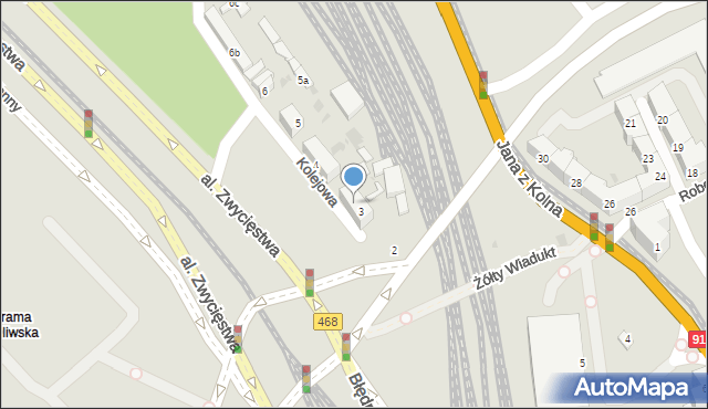 Gdańsk, Kolejowa, 3b, mapa Gdańska