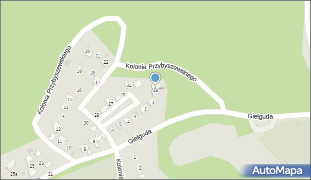 Gdańsk, Kolonia Stanisława Przybyszewskiego, 1a, mapa Gdańska