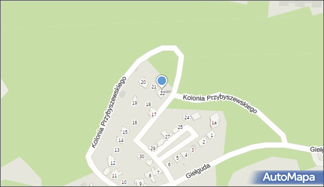 Gdańsk, Kolonia Stanisława Przybyszewskiego, 22, mapa Gdańska