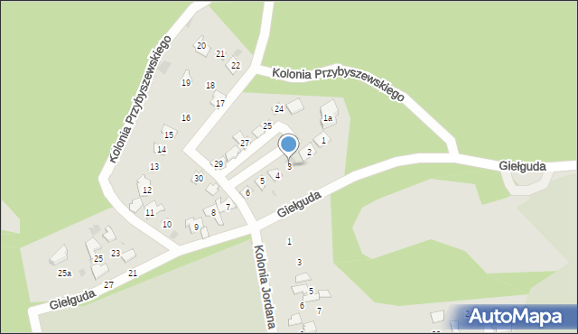 Gdańsk, Kolonia Stanisława Przybyszewskiego, 3, mapa Gdańska