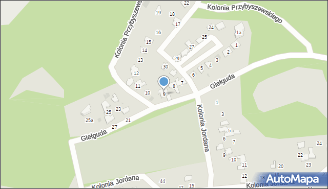 Gdańsk, Kolonia Stanisława Przybyszewskiego, 9, mapa Gdańska