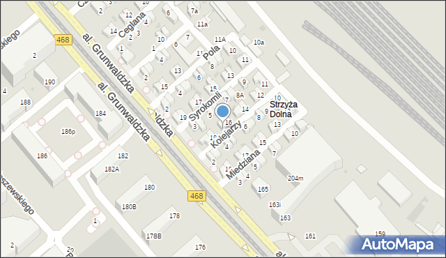 Gdańsk, Kolejarzy, 17, mapa Gdańska