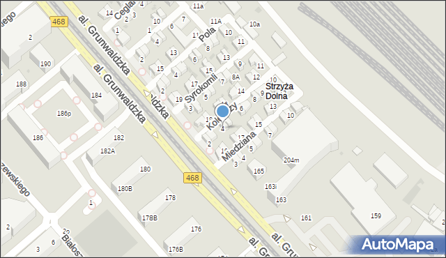 Gdańsk, Kolejarzy, 4, mapa Gdańska