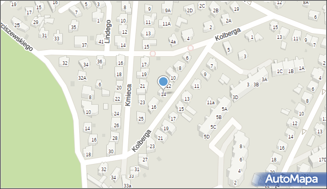 Gdańsk, Kolberga Oskara, 14, mapa Gdańska