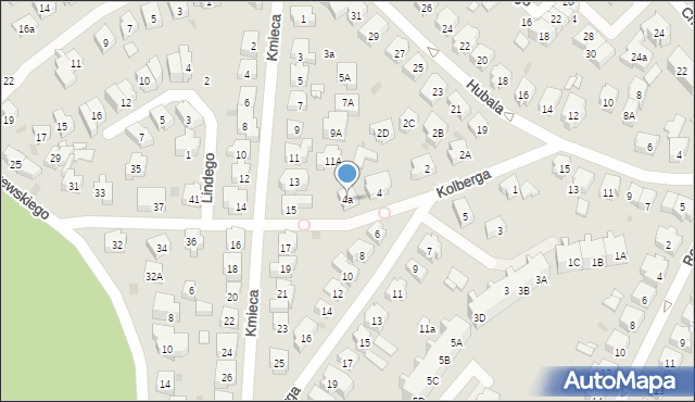 Gdańsk, Kolberga Oskara, 4a, mapa Gdańska