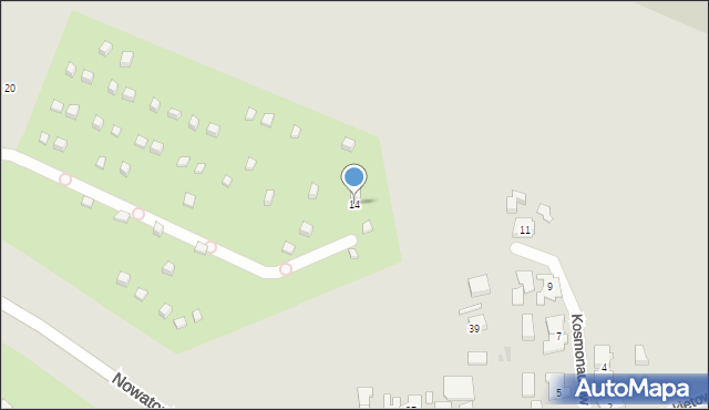 Gdańsk, Kosmonautów, 14, mapa Gdańska