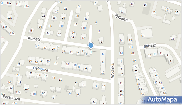 Gdańsk, Komety, 1, mapa Gdańska