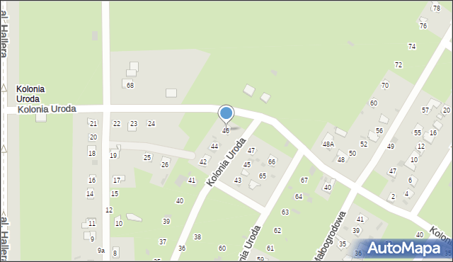 Gdańsk, Kolonia Uroda, 46, mapa Gdańska