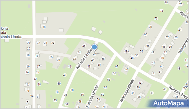 Gdańsk, Kolonia Uroda, 47, mapa Gdańska