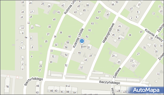 Gdańsk, Kolonia Uroda, 57, mapa Gdańska