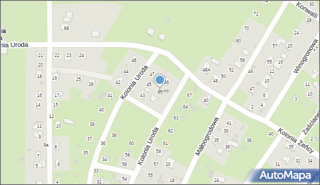 Gdańsk, Kolonia Uroda, 65, mapa Gdańska